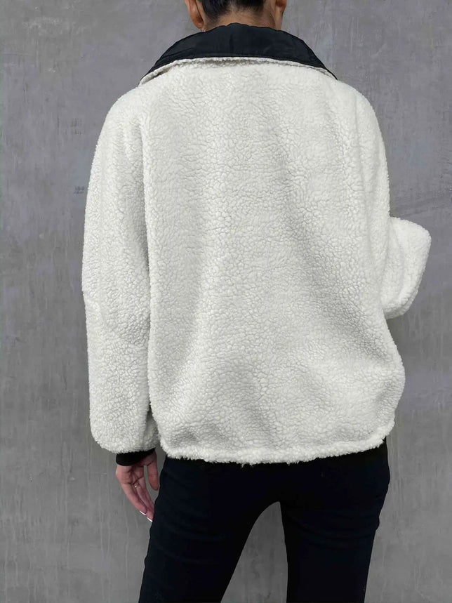 'Zelda' Collared Contrast Jacket - Celes Fashion